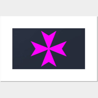 St. John's Cross / Maltese Cross (pink) Posters and Art